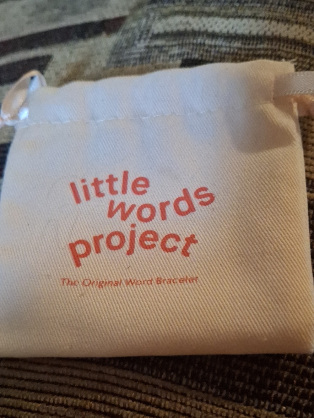White Drawstring Pouch Little Words Project